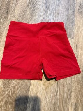 Athleta Girl Red High-Rise Bike Shorts